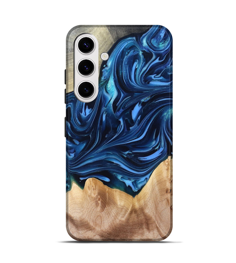 Galaxy S25 Wood Live Edge Phone Case - Angelo (Blue, 821332)