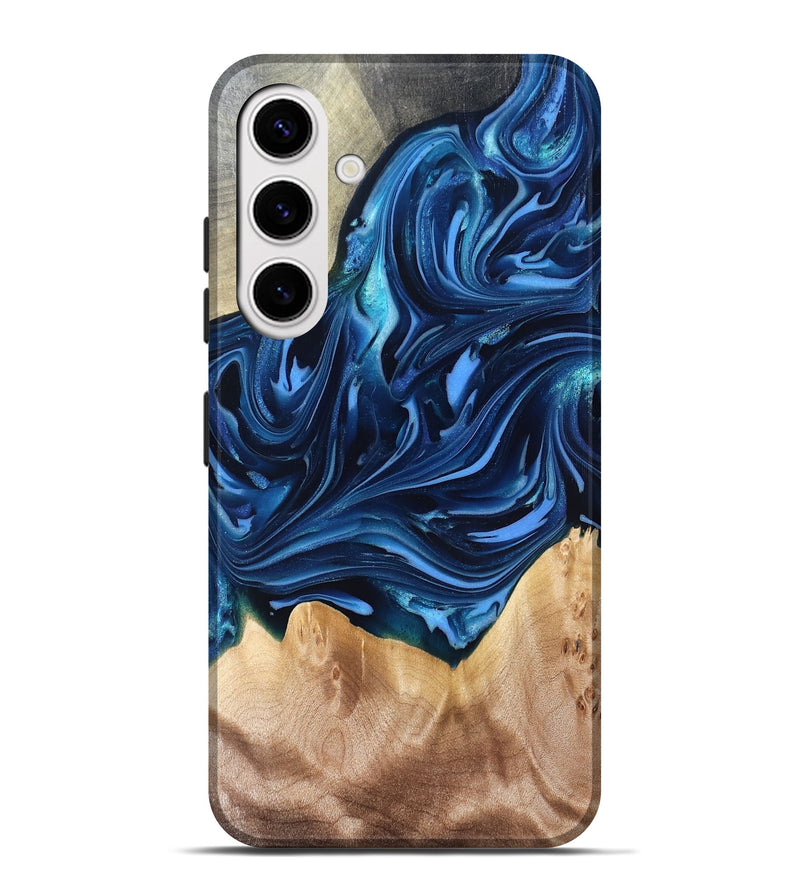 Galaxy S25 Plus Wood Live Edge Phone Case - Angelo (Blue, 821332)