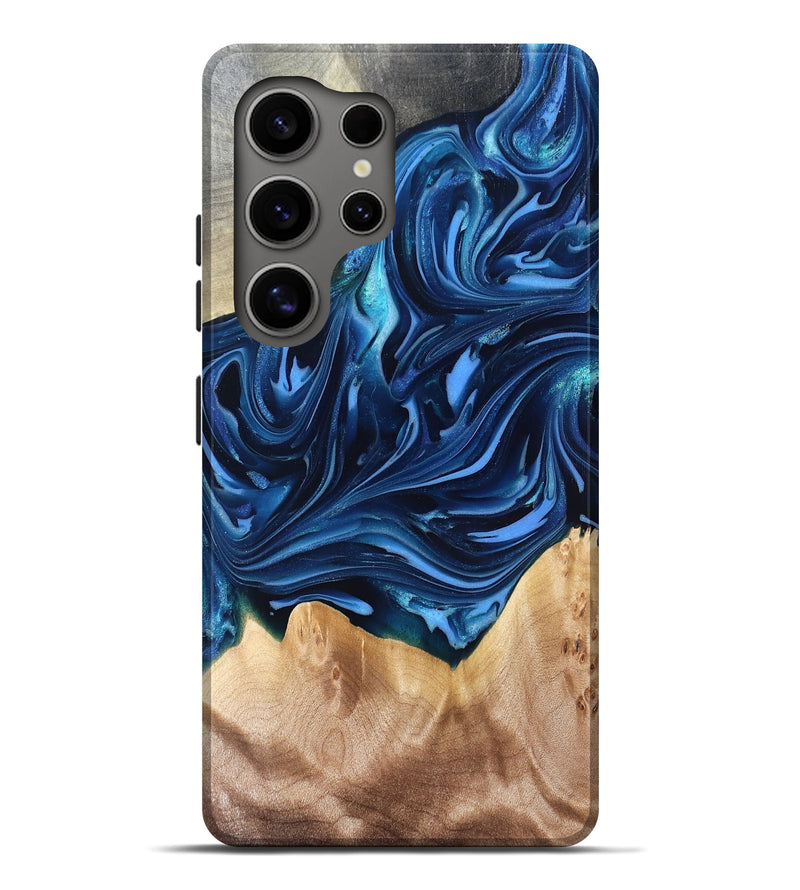 Galaxy S25 Ultra Wood Live Edge Phone Case - Angelo (Blue, 821332)