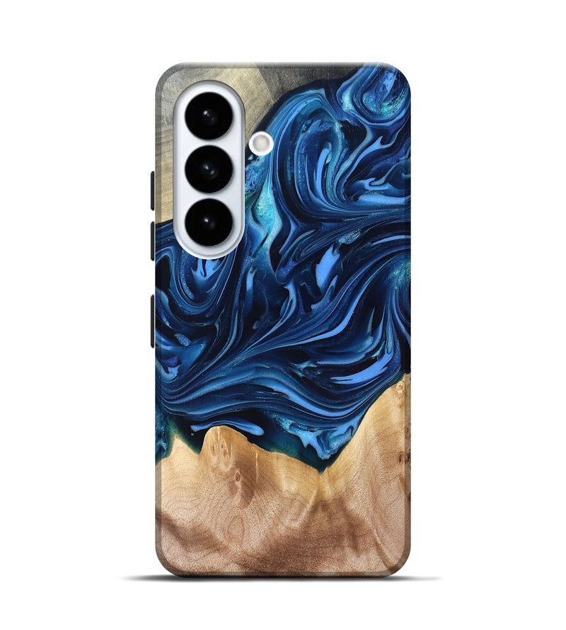 Galaxy S26 Wood Live Edge Phone Case - Angelo (Blue, 821332)