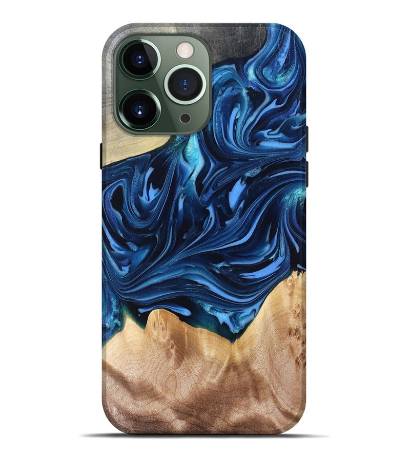 iPhone 13 Pro Max Wood Live Edge Phone Case - Angelo (Blue, 821332)
