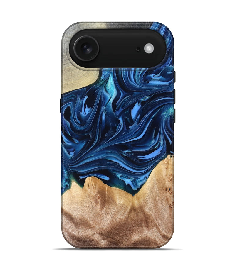 iPhone 17 Air Wood Live Edge Phone Case - Angelo (Blue, 821332)