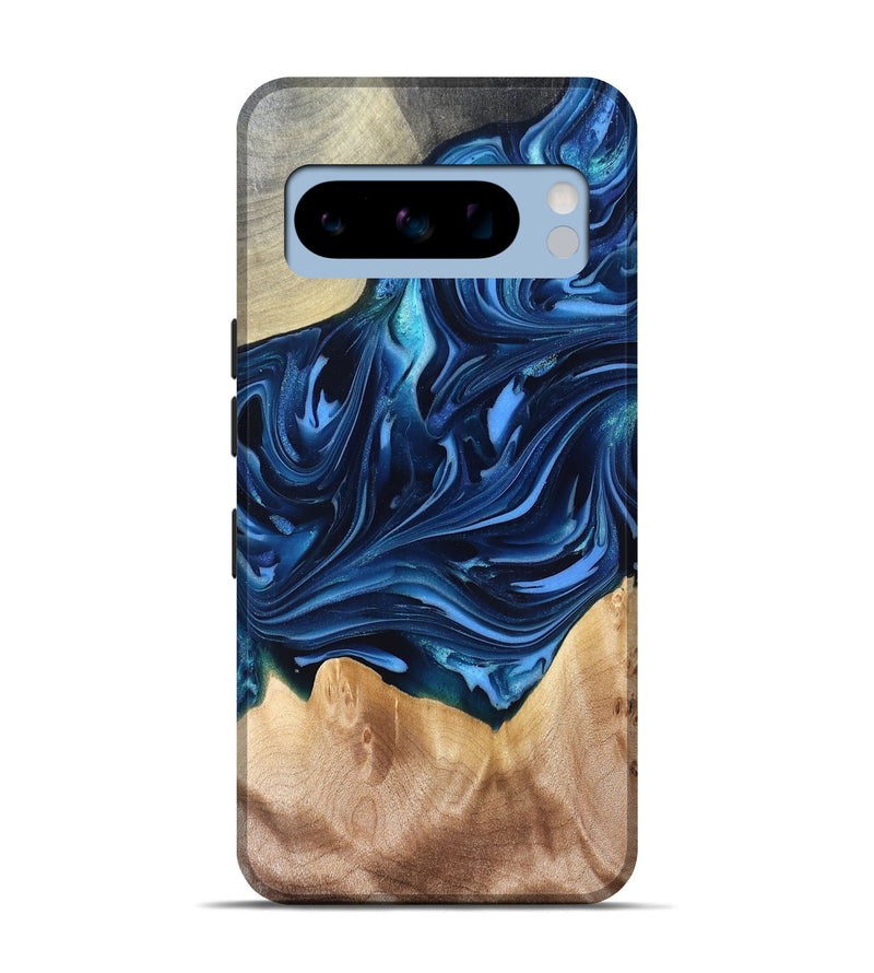 Pixel 8 Pro Wood Live Edge Phone Case - Angelo (Blue, 821332)