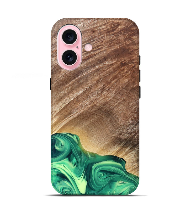 iPhone 17 Wood Live Edge Phone Case - Layton (Green, 821336)