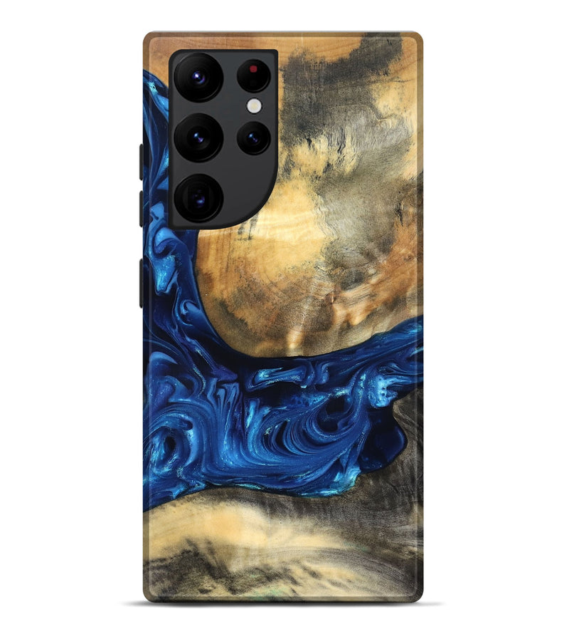 Galaxy S22 Ultra Wood Live Edge Phone Case - Mame (Blue, 821338)