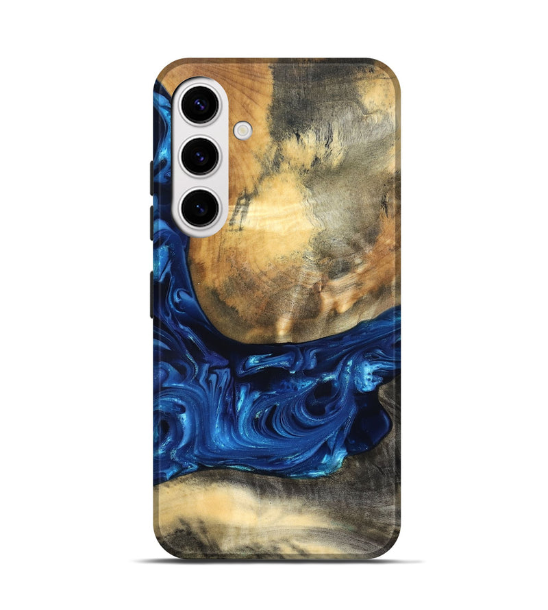 Galaxy S25 Wood Live Edge Phone Case - Mame (Blue, 821338)