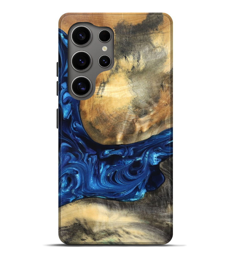 Galaxy S25 Ultra Wood Live Edge Phone Case - Mame (Blue, 821338)