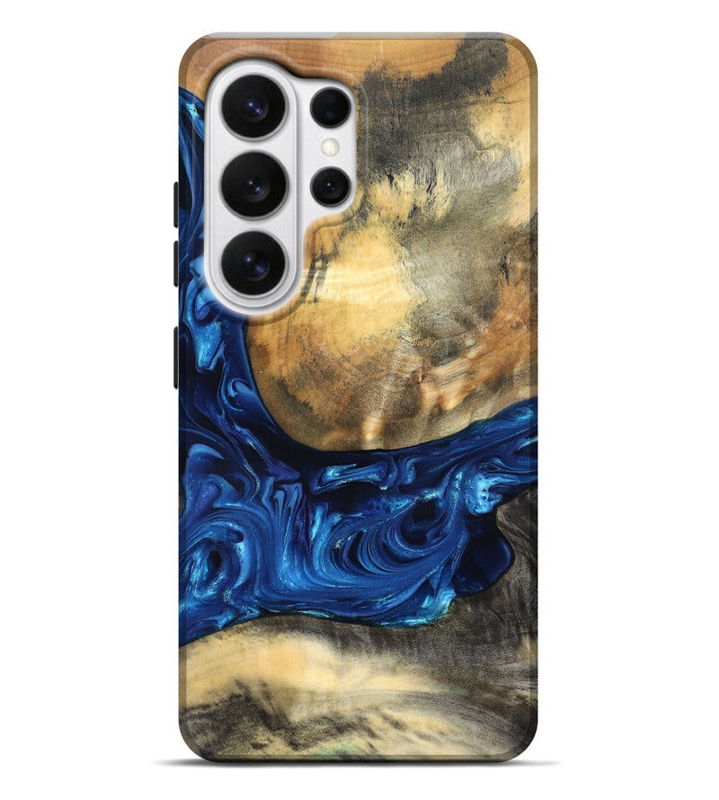 Galaxy S26 Ultra Wood Live Edge Phone Case - Mame (Blue, 821338)