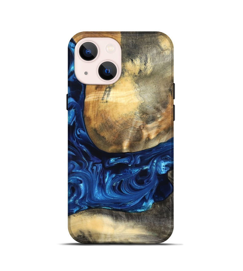 iPhone 13 mini Wood Live Edge Phone Case - Mame (Blue, 821338)