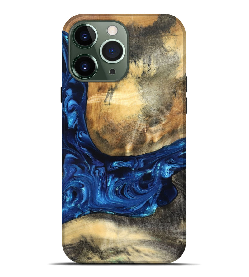 iPhone 13 Pro Max Wood Live Edge Phone Case - Mame (Blue, 821338)