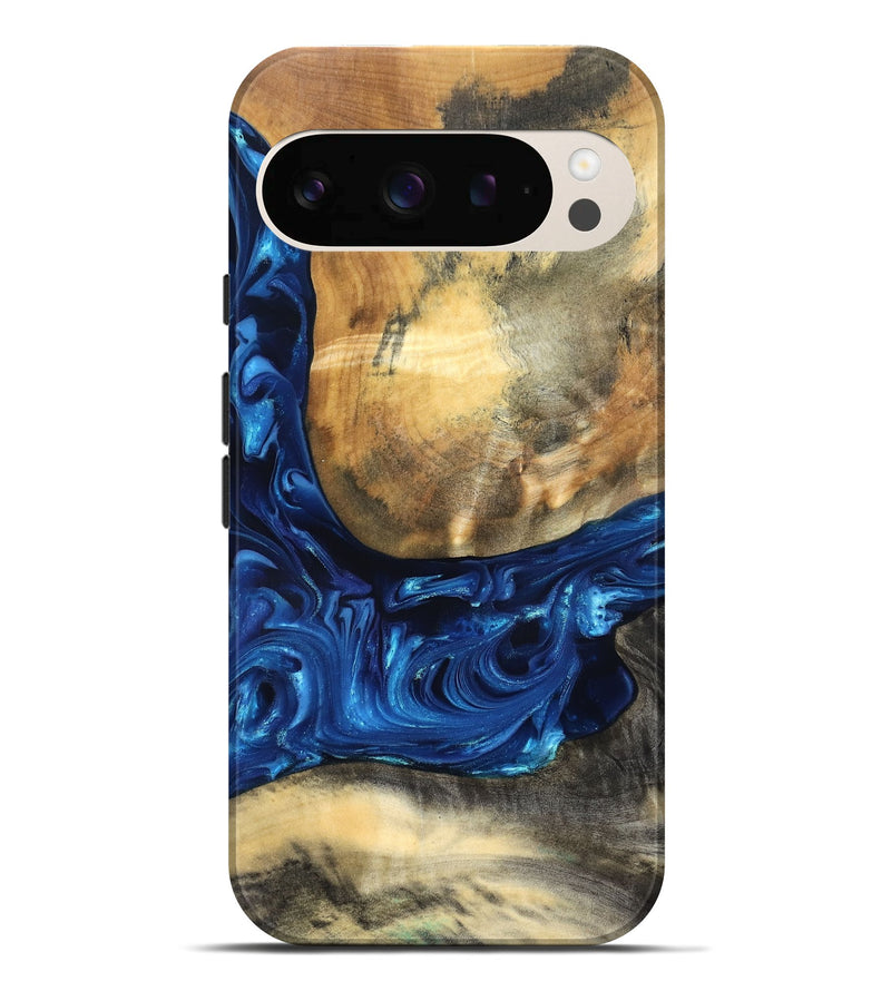 Pixel 10 Pro XL Wood Live Edge Phone Case - Mame (Blue, 821338)