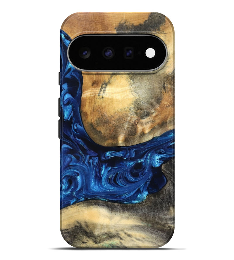 Pixel 11 Pro XL Wood Live Edge Phone Case - Mame (Blue, 821338)