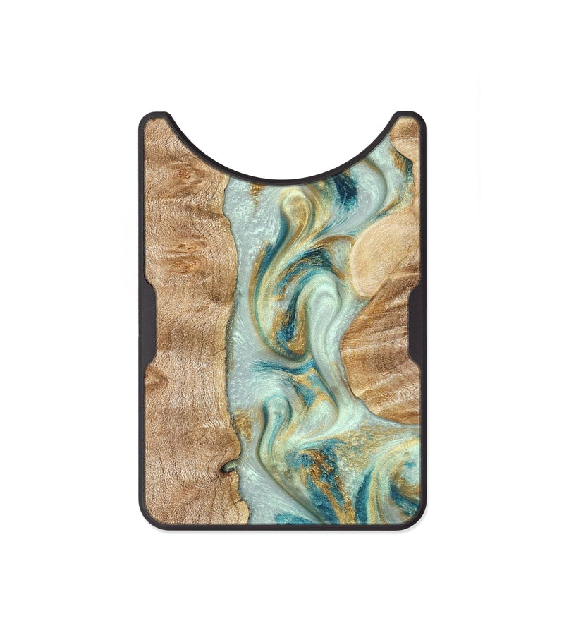 Alloy Wood Wallet - Roxann (Teal & Gold, 821340)