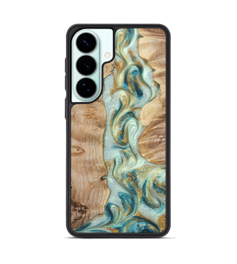 Galaxy S26 Plus Wood Phone Case - Roxann (Teal & Gold, 821340)