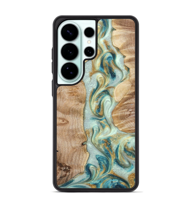 Galaxy S26 Ultra Wood Phone Case - Roxann (Teal & Gold, 821340)