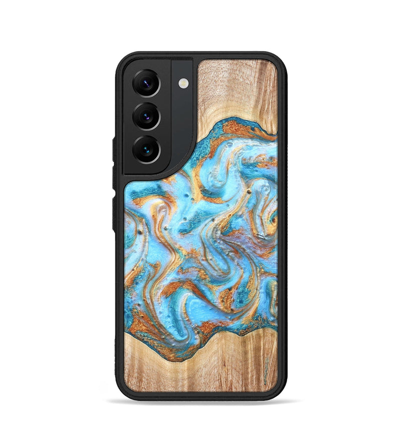 Galaxy S22 Wood Phone Case - Marlin (Teal & Gold, 821341)