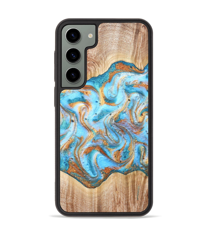 Galaxy S23 Plus Wood Phone Case - Marlin (Teal & Gold, 821341)