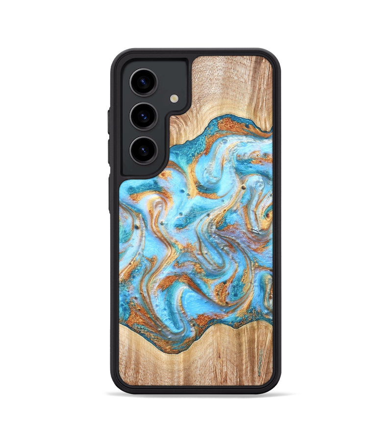 Galaxy S24 Wood Phone Case - Marlin (Teal & Gold, 821341)