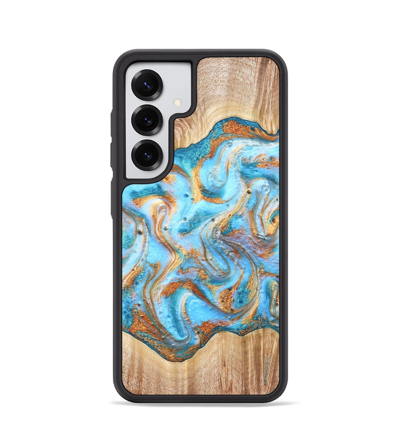 Galaxy S25 Wood Phone Case - Marlin (Teal & Gold, 821341)