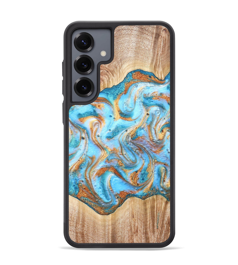 Galaxy S25 Plus Wood Phone Case - Marlin (Teal & Gold, 821341)