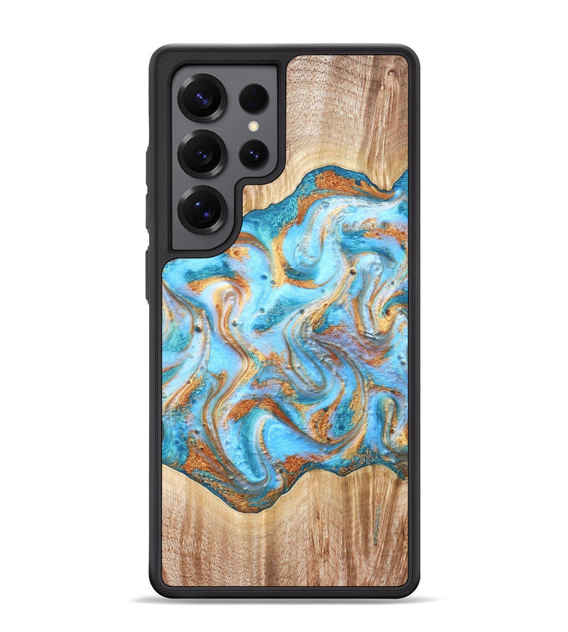 Galaxy S25 Ultra Wood Phone Case - Marlin (Teal & Gold, 821341)