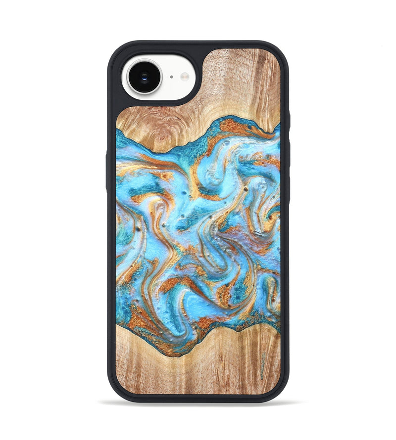 iPhone 16e Wood Phone Case - Marlin (Teal & Gold, 821341)