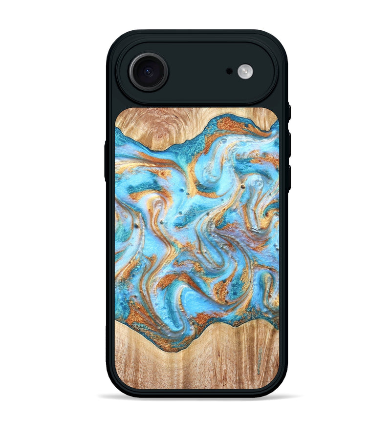 iPhone 17 Air Wood Phone Case - Marlin (Teal & Gold, 821341)