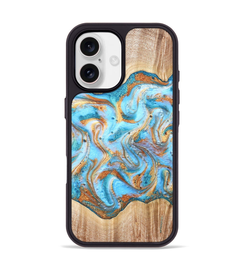 iPhone 17 Wood Phone Case - Marlin (Teal & Gold, 821341)