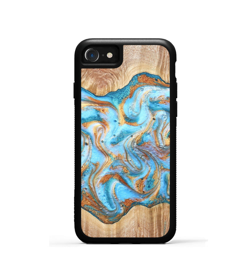 iPhone SE Wood Phone Case - Marlin (Teal & Gold, 821341)