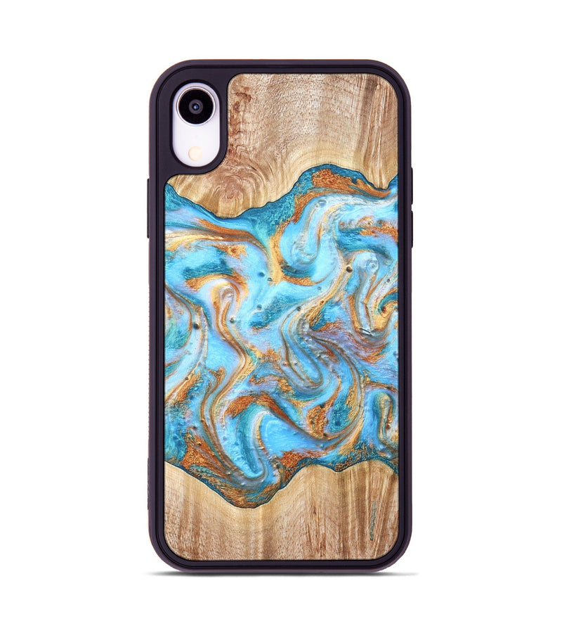 iPhone Xr Wood Phone Case - Marlin (Teal & Gold, 821341)