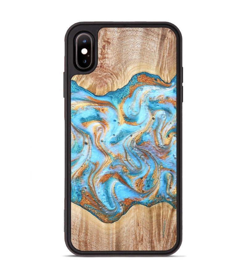 iPhone Xs Max Wood Phone Case - Marlin (Teal & Gold, 821341)