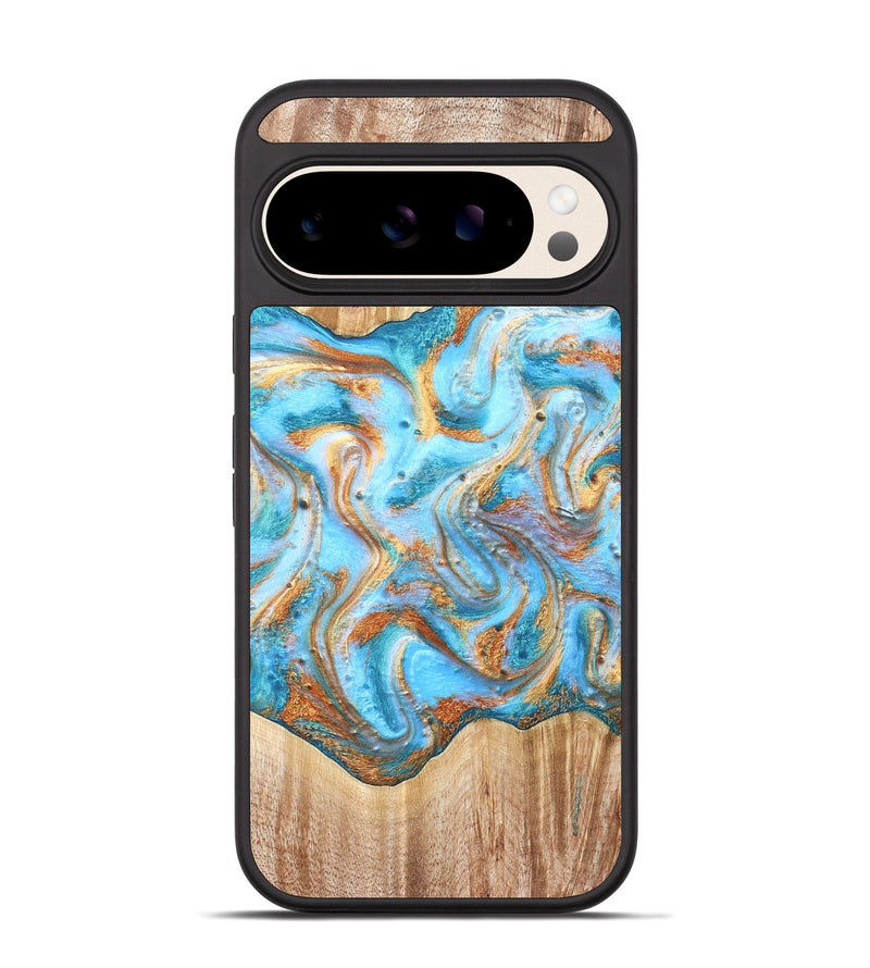 Pixel 10 Wood Phone Case - Marlin (Teal & Gold, 821341)