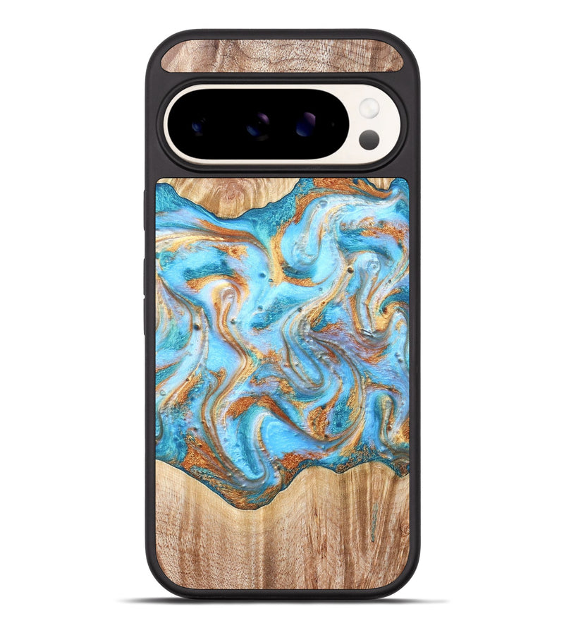 Pixel 9 Pro XL Wood Phone Case - Marlin (Teal & Gold, 821341)