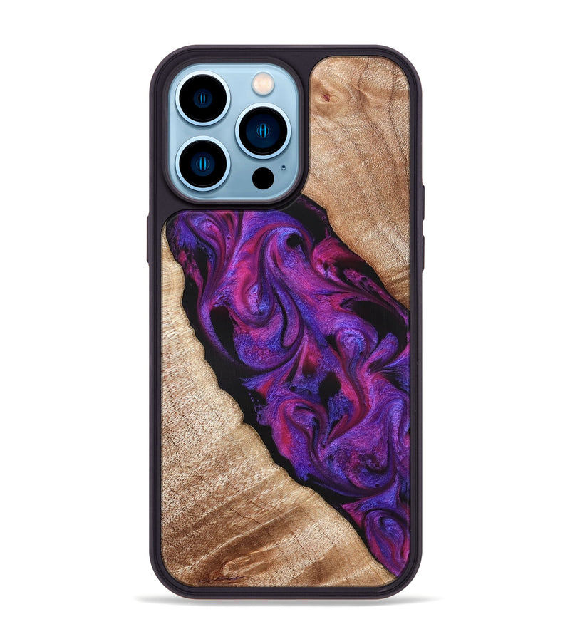 iPhone 14 Pro Max Wood Phone Case - Daryl (Purple, 821349)