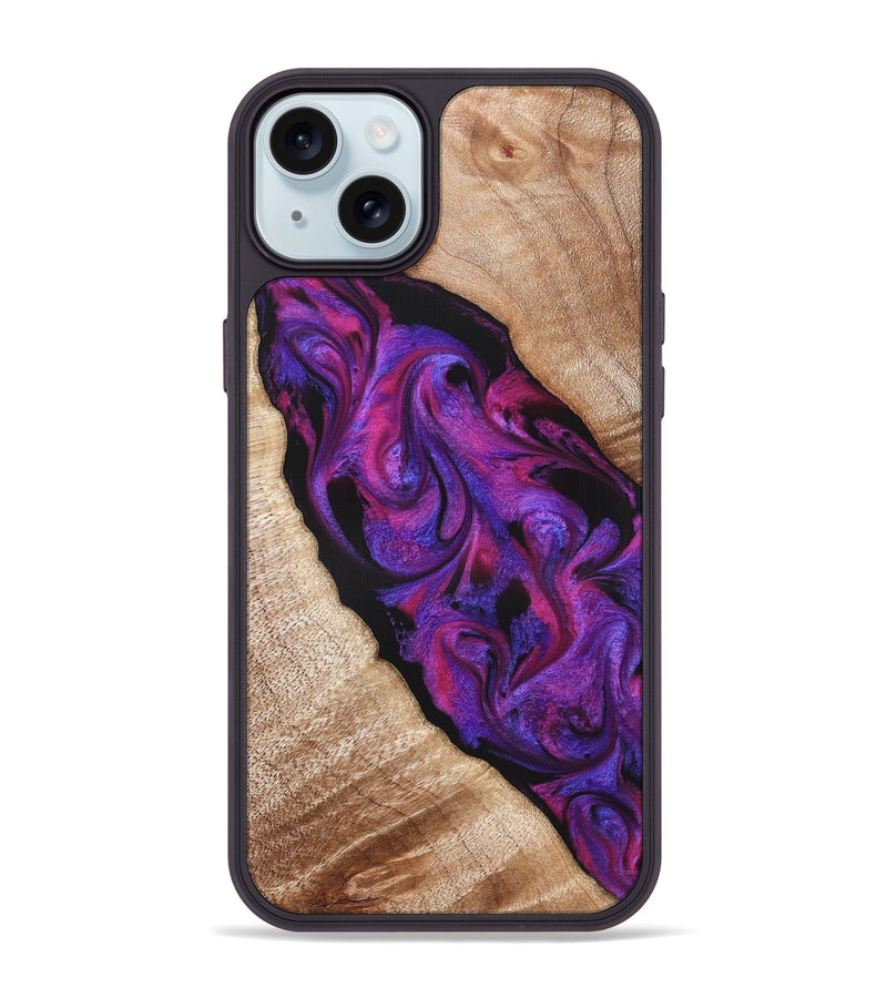 iPhone 15 Plus Wood Phone Case - Daryl (Purple, 821349)