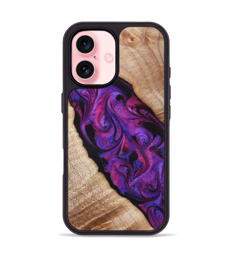 iPhone 16 Wood Phone Case - Daryl (Purple, 821349)