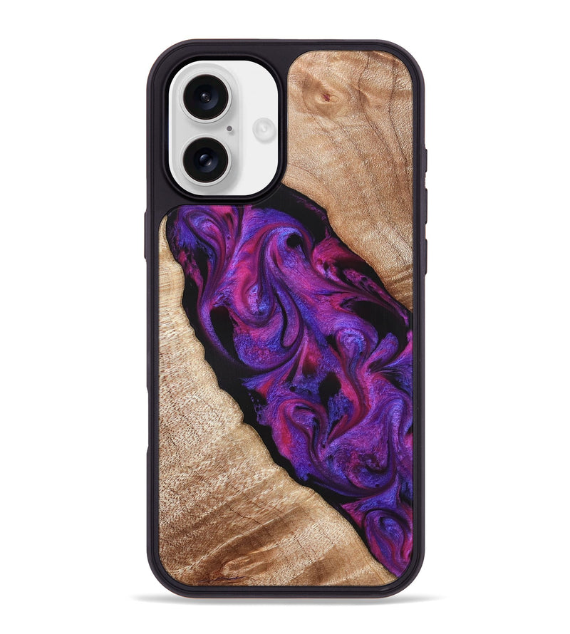 iPhone 16 Plus Wood Phone Case - Daryl (Purple, 821349)