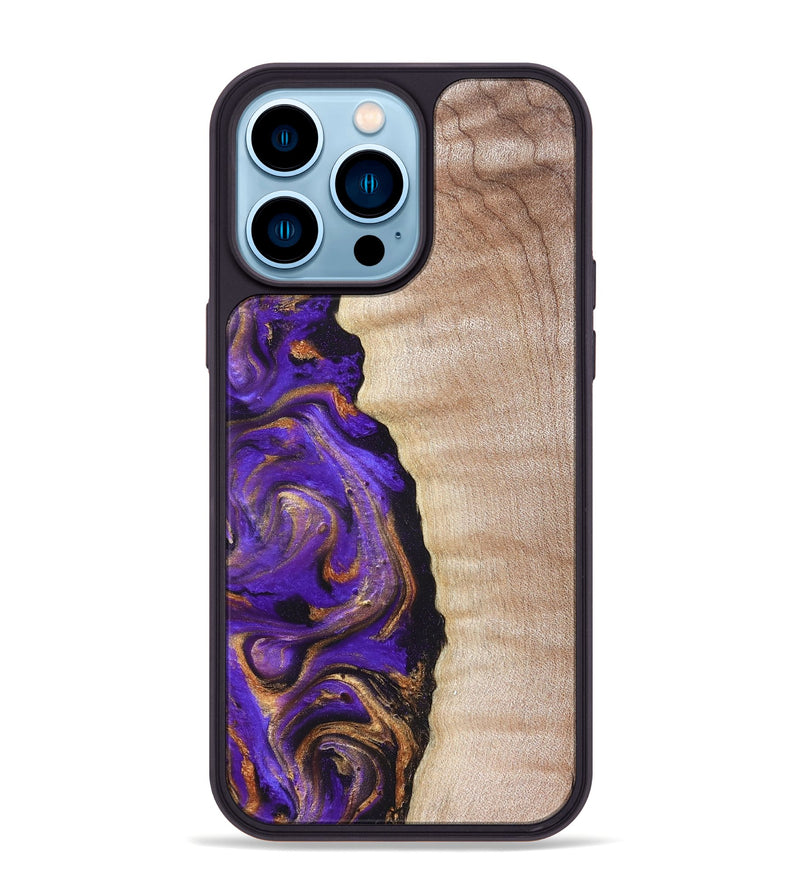iPhone 14 Pro Max Wood Phone Case - Jewel (Purple, 821350)
