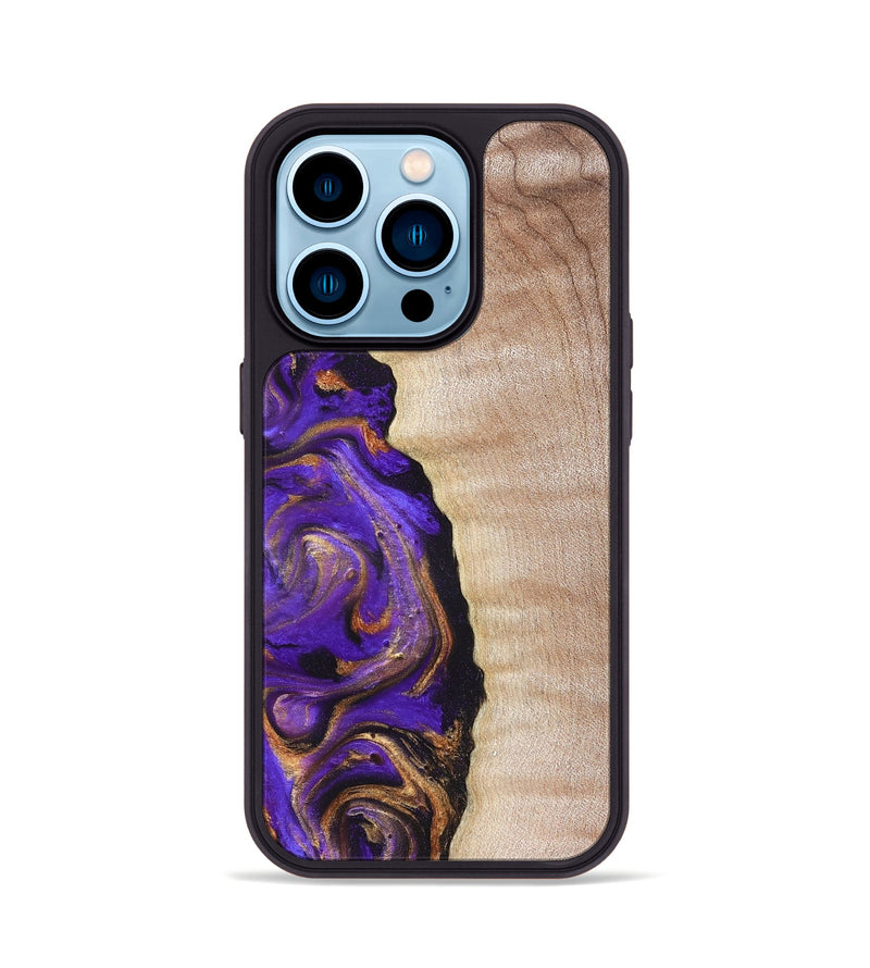 iPhone 14 Pro Wood Phone Case - Jewel (Purple, 821350)