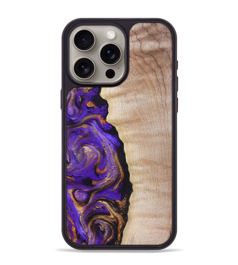 iPhone 15 Pro Max Wood Phone Case - Jewel (Purple, 821350)