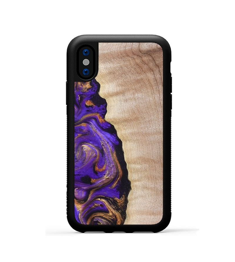 iPhone Xs Wood Phone Case - Jewel (Purple, 821350)