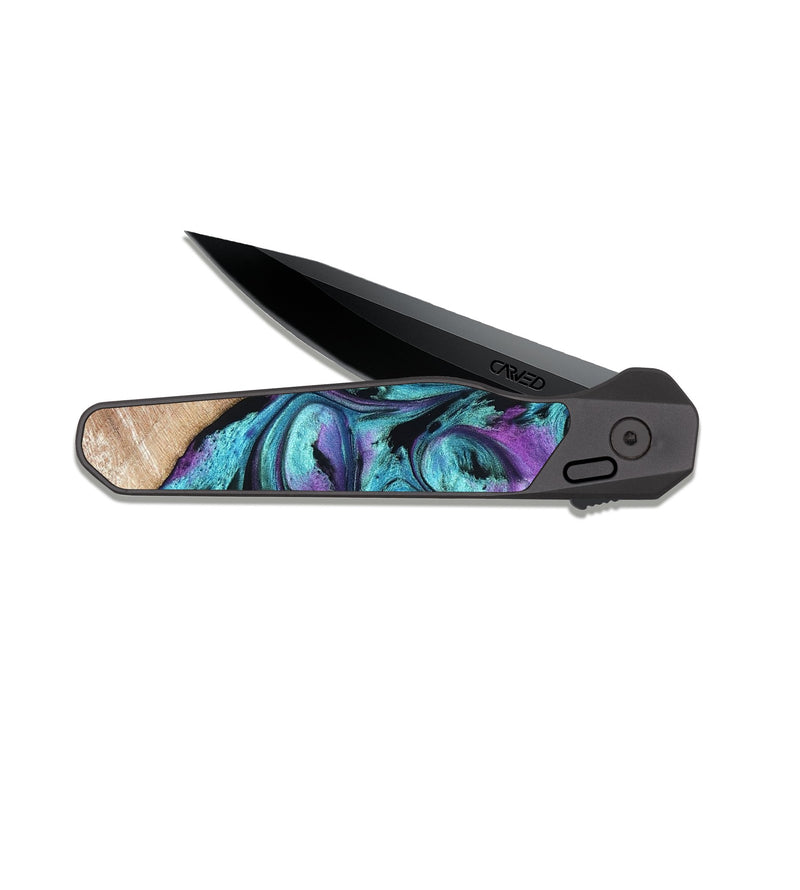 EDC Dark Slate Wood Pocket Knife - Neil (Purple, 821351)
