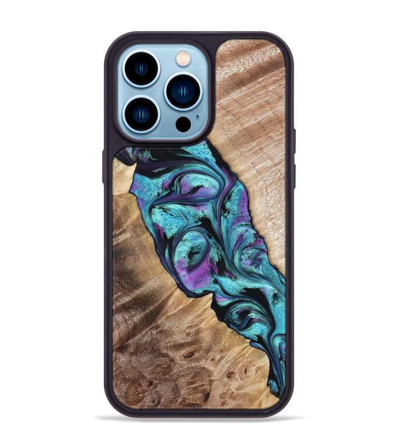 iPhone 14 Pro Max Wood Phone Case - Neil (Purple, 821351)
