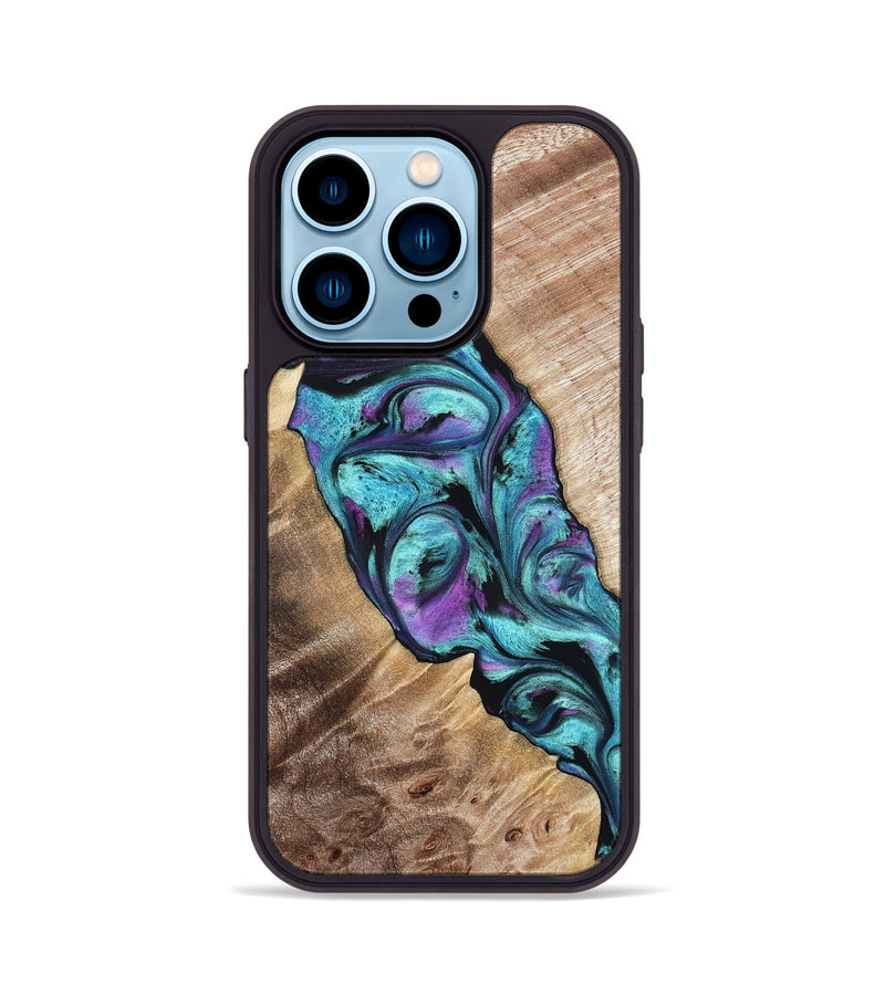 iPhone 14 Pro Wood Phone Case - Neil (Purple, 821351)
