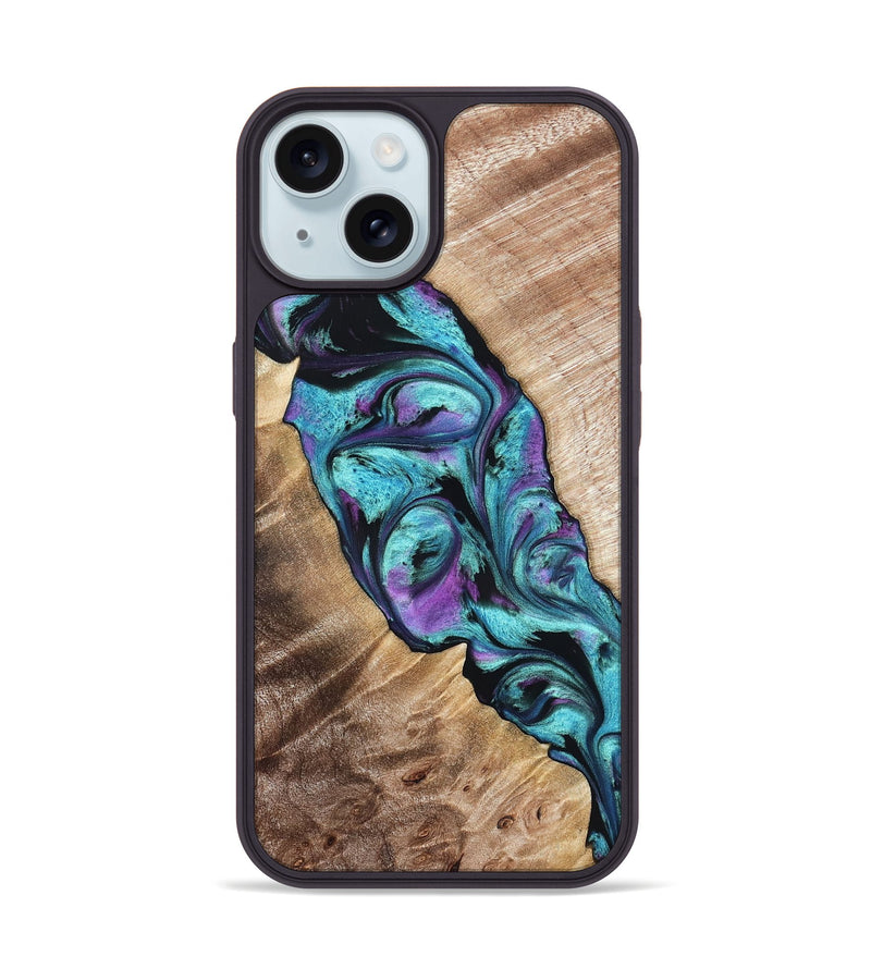 iPhone 15 Wood Phone Case - Neil (Purple, 821351)