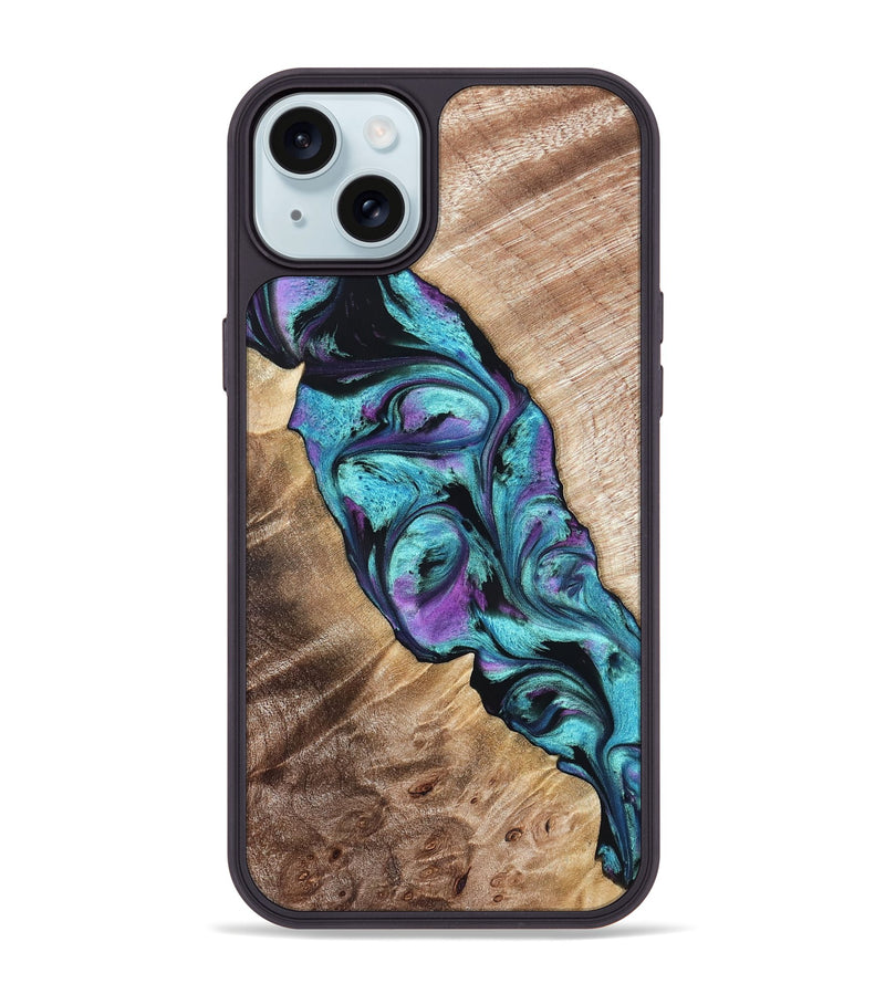 iPhone 15 Plus Wood Phone Case - Neil (Purple, 821351)