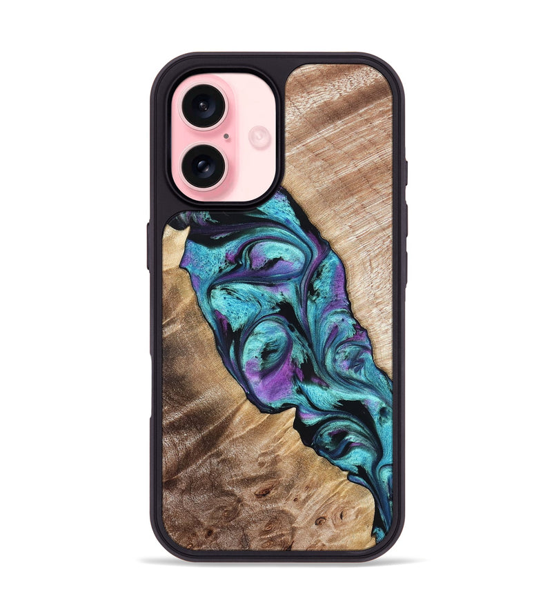 iPhone 16 Wood Phone Case - Neil (Purple, 821351)
