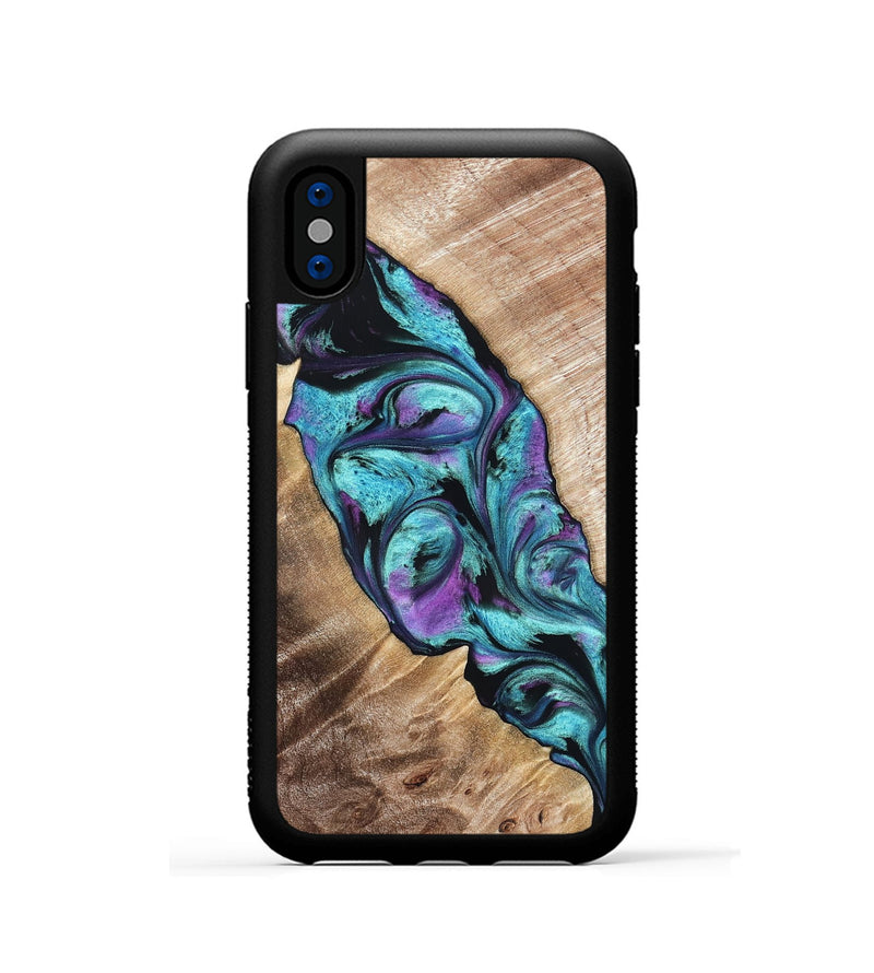 iPhone Xs Wood Phone Case - Neil (Purple, 821351)