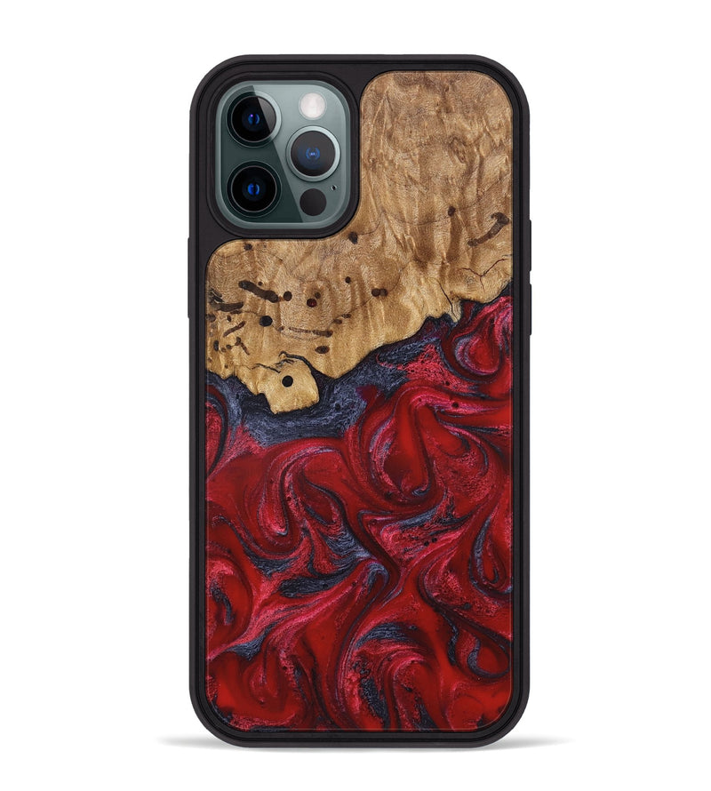 iPhone 12 Pro Max Wood Phone Case - Fritz (Red, 821353)