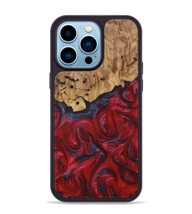 iPhone 14 Pro Max Wood Phone Case - Fritz (Red, 821353)